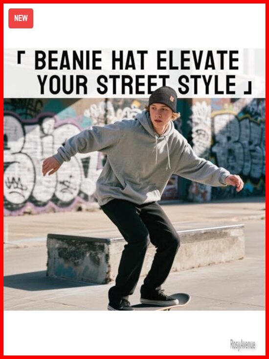 Knit Beanie Hat - Slouchy Cuffed Winter Hat for Men Women
